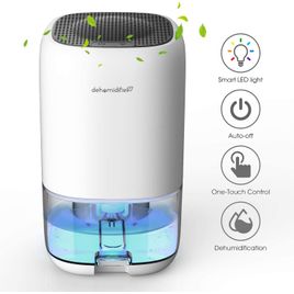 PRODUTO TESTE ALROCKET Dehumidifier 35oz(1000ml) Small Dehumidifier for 2100 Cubic Feet (260 sq ft) Portable and Compact Ultra Quiet